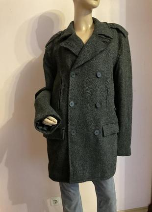 Мужское пальто в елку /l / brend gap шерсть 70%