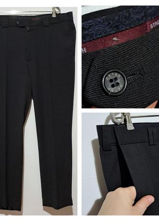 Люкс бренд meyer шерстяные мужские теплые штаны черные брюки шерсть стрейч6 фото