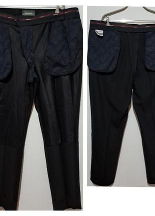 Люкс бренд meyer шерстяные мужские теплые штаны черные брюки шерсть стрейч8 фото