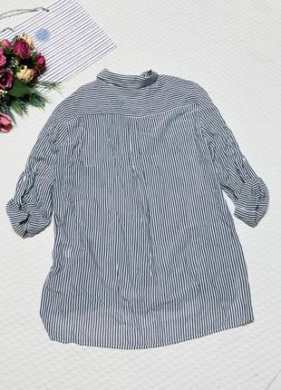 Вискозная удлиненная рубашка в полоску бренда f&amp;f 🌷размер 105 фото