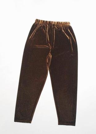 Велюровые брюки/леггинсы брозового цвета4 фото