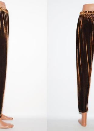 Велюровые брюки/леггинсы брозового цвета2 фото