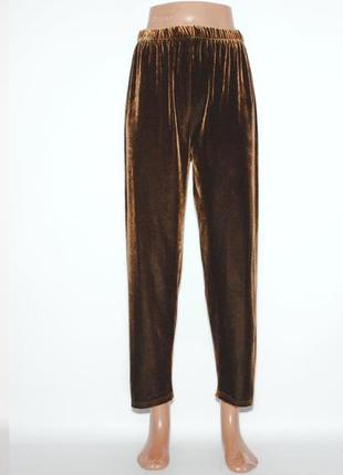 Велюровые брюки/леггинсы брозового цвета3 фото