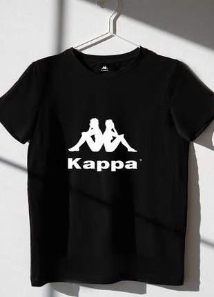 Женская футболка оверсайз oversize kappa каппа чёрная