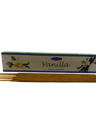 Vanilla premium incence sticks (ваніль)(satya)(15 гр)(дивіться опис)1 фото