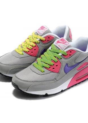 Женские кроссовки с разноцветными шнурками nike air max 90 - nd027