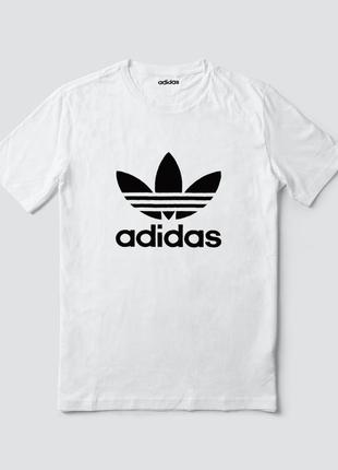 Женская футболка оверсайз oversize adidas адидас белая1 фото