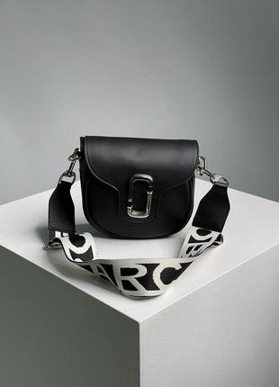 Женская сумка marc jacobs small saddle bag black silver
