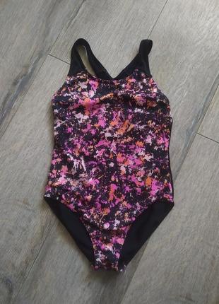 F&f,англия! черный яркий купальник для плавания 8-9 лет, на рост 134 см