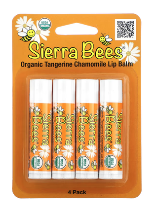 Набір 4 шт. органічний бальзам для губ з ромашкою та мандарином sierra bees  опис sierra bees1 фото