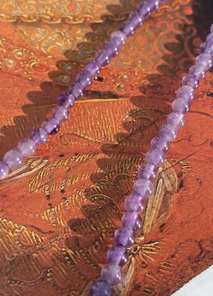 Ожерелье натуральный аметист фиолетовый камень2 фото