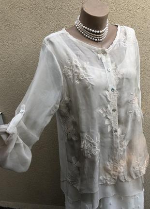 Шёлковая блуза-кардиган,кружево,рюши,этно бохо стиль,5 фото