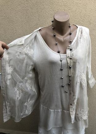 Шёлковая блуза-кардиган,кружево,рюши,этно бохо стиль,6 фото