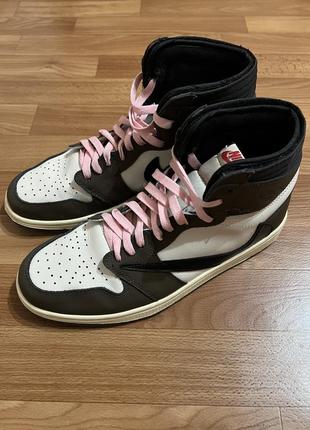 Кроссовки travis scott x nike air jordan 1 retro high og “cactus jack”1 фото