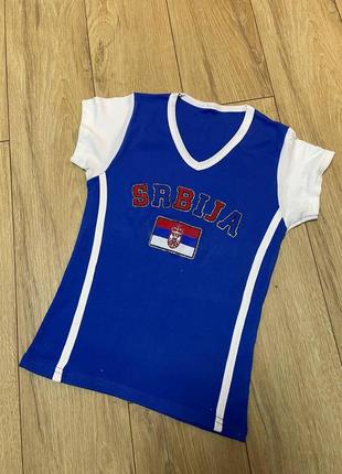 Синяя футболка srbija 140-152