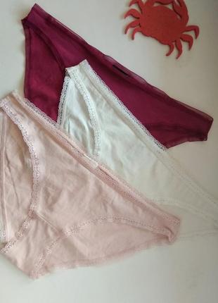 40-42р. трусики слипы комплектом, хлопок h&m