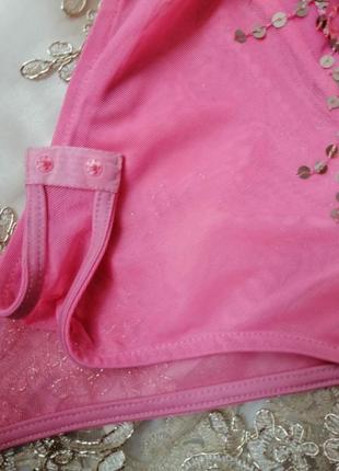 Шикарный прозрачный боди блуза сетка золотистыми пайетками в виде бахромы4 фото