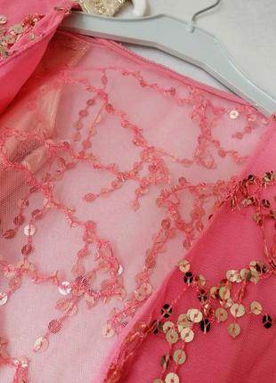 Шикарный прозрачный боди блуза сетка золотистыми пайетками в виде бахромы6 фото