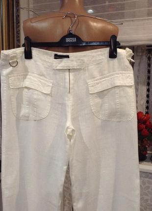 Шикарні білі лляні штани4 фото