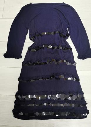 Святкова тепла трикотажна сукня з віскози2 фото