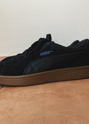 Кеды puma smash v2 черные замшевые4 фото