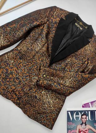 Пиджак женский жакет коричневого цвета в принт от бренда bibo s3 фото