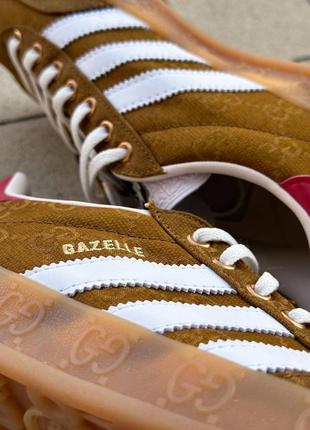 Кроссовки adidas gazelle x gucci caramel8 фото