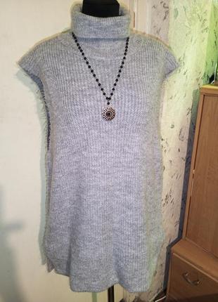 Тепленька,в'язана жилетка-джемпер-гольф з шийкою-американка,туреччина,only
