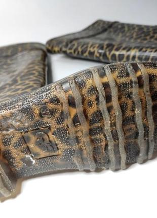 Резиновые сапоги женские в леопардовый животный принт от бренда gg 376 фото