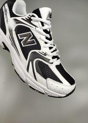 New balance 530 white black5 фото