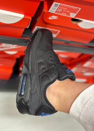 Nike air max 90 black blue reflective черные оригинал! новые!