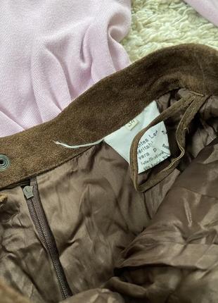Стильная замшевая длинная юбка с карманами в шоколадном цвете,р.34-367 фото