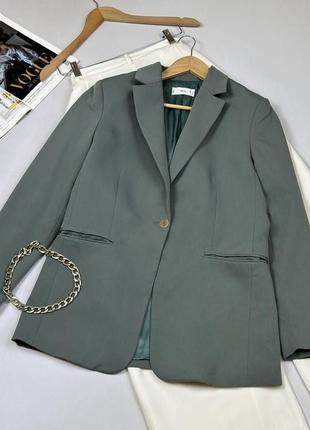 Безпечна оплата❤️ качественный хаки оливка двубортный пиджак жакет m-l mango