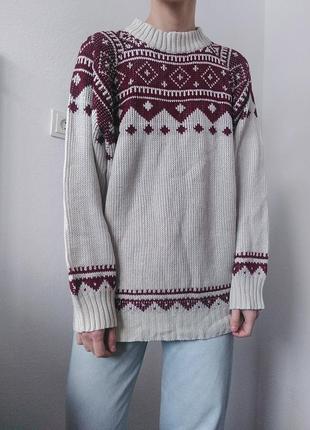 Винтажный свитер белый джемпер принт пуловер реглан лонгслив кофта винтаж шерстяной свитер джемпер шерсть2 фото