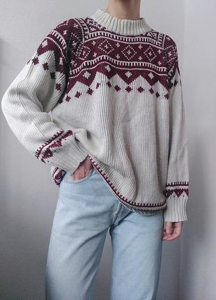 Винтажный свитер белый джемпер принт пуловер реглан лонгслив кофта винтаж шерстяной свитер джемпер шерсть5 фото