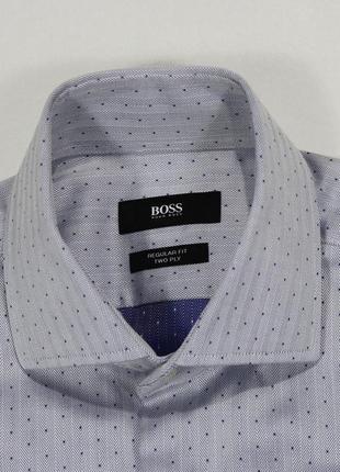 Красива приталена оригінальна сорочка в точковий мульти принт від hugo boss