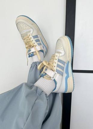 Женские кроссовки адидас adidas forum “light cream / blue” premium4 фото