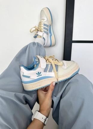 Жіночі кросівки адідас adidas forum “light cream / blue” premium