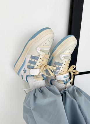 Женские кроссовки адидас adidas forum “light cream / blue” premium7 фото