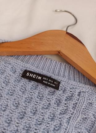 Голубой удлиненный свитер с косами/туника/платье -свитер3 фото