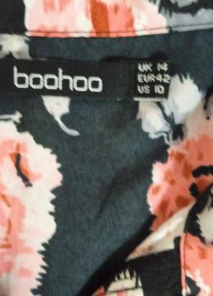 Кардиган, удлиненная рубашка в цветочный принт, стиль boohoo5 фото