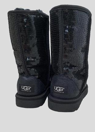 Сапоги угги ugg australia classic sparkles, оригинал, угги с пайетками черного цвета4 фото