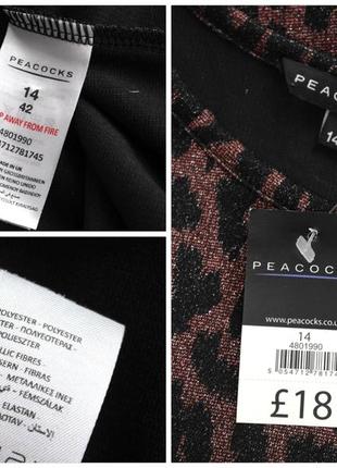 Новая брендовая блузка с животным принтом "peacocks" с люрексом. размер uk14/eur42.7 фото