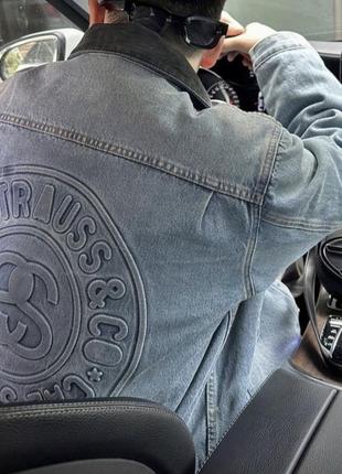 Винтажная двусторонняя джинсовая куртка3 фото