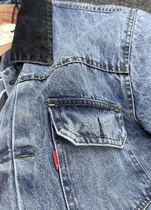 Винтажная двусторонняя джинсовая куртка7 фото
