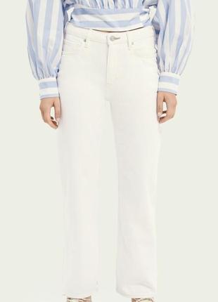 Білі бавовняні джинси прямого крою7 фото