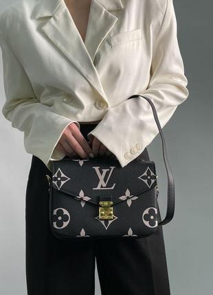 Сумка louis vuitton pochette métis black &amp; beige monogram empreinte giant5 фото