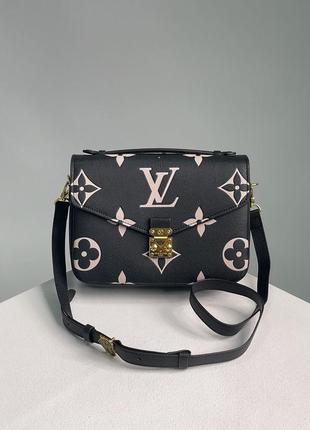 Сумка louis vuitton pochette métis black & beige monogram empreinte giant