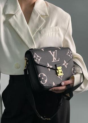 Сумка louis vuitton pochette métis black &amp; beige monogram empreinte giant7 фото