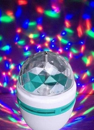 Диско лампа crownberg cb-0301 светодиодная с патроном вращающаяся диско шар для вечеринок1 фото